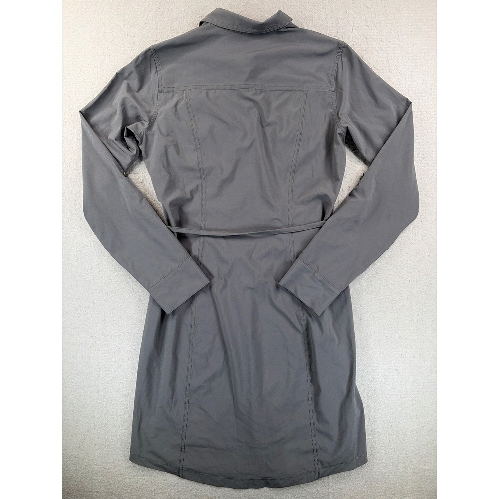 Eddie Bauer Travex Gray Shirt Dress Womens Small Long Sleeve Roll Tab Hiking - Picture 8 of 11